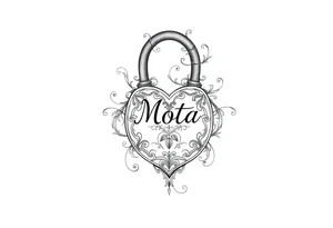 A lock with the name Mota tattoo idea