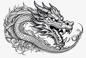Dragon out of single line tattoo idea