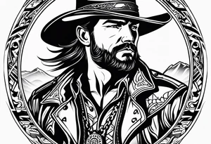 western cowboy tattoo idea