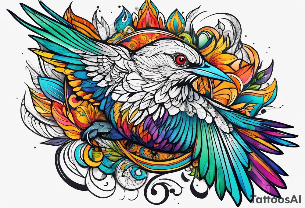 Flying bird on shoulder blade tattoo idea