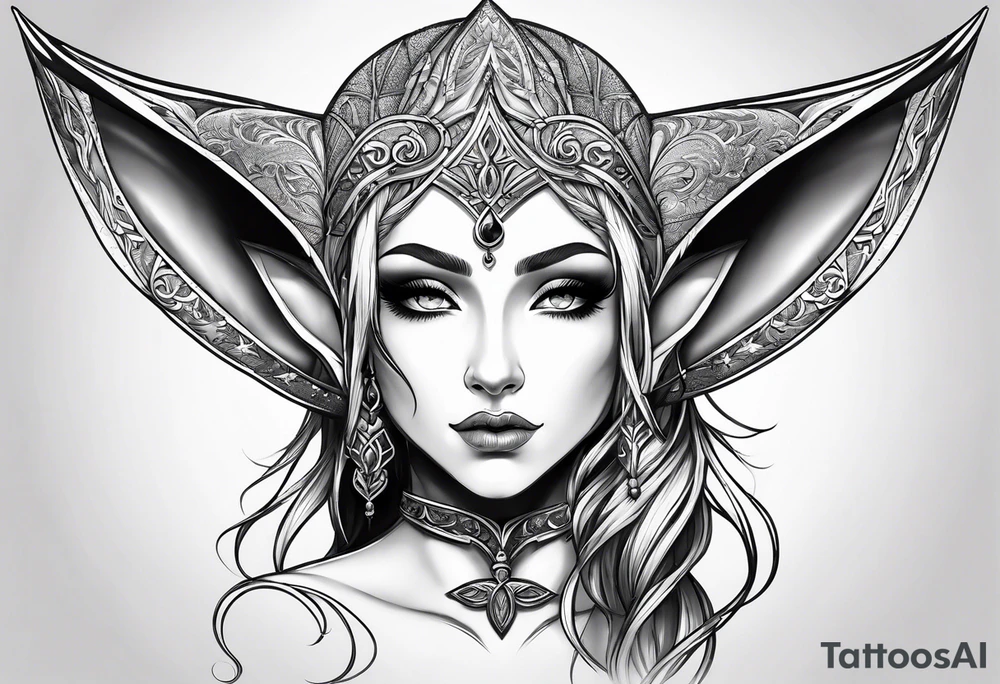 pointed ears elf profile no features tattoo idea