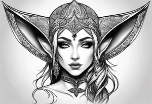 pointed ears elf profile no features tattoo idea