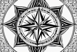 make a compass rose with long lines coming out of the tips of the star tattoo idea