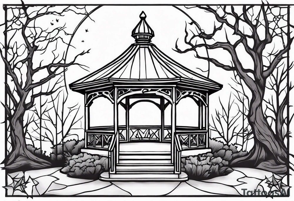 Spooky gazebo tattoo idea