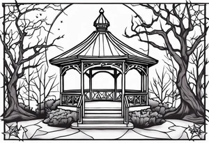 Spooky gazebo tattoo idea