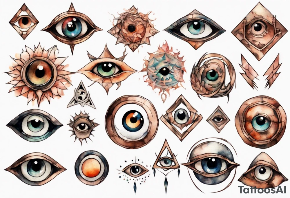 a copper eye-symbol tattoo idea