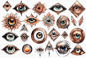 a copper eye-symbol tattoo idea