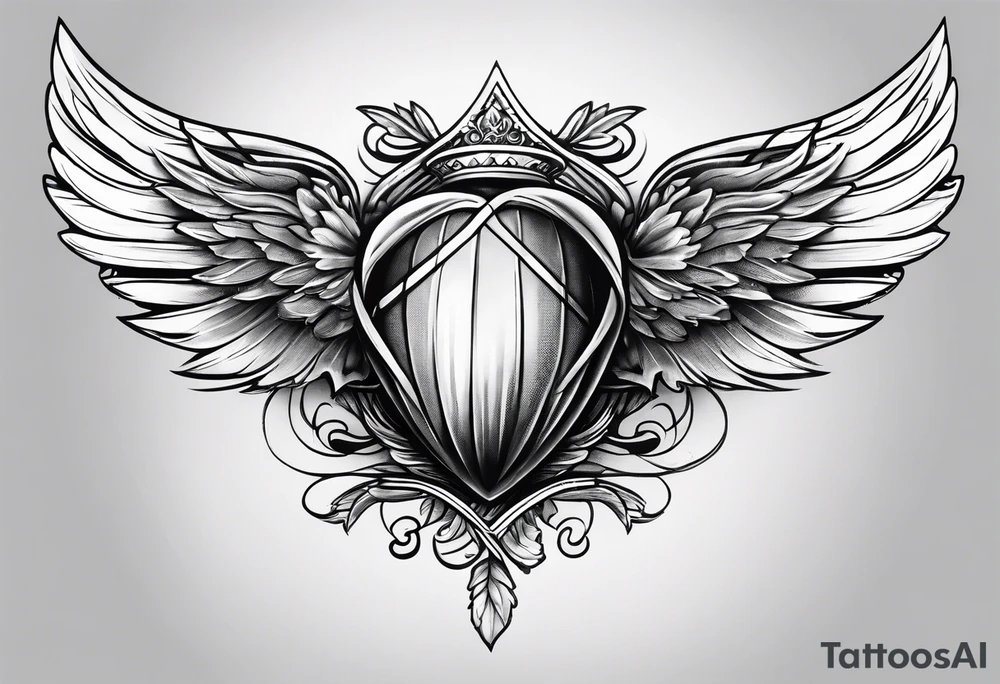 Acorn tattoo with angel wings tattoo idea