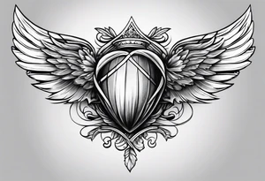 Acorn tattoo with angel wings tattoo idea