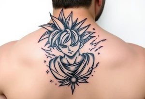 legendary dragonball z scene with energy aura and power effects tattoo idea