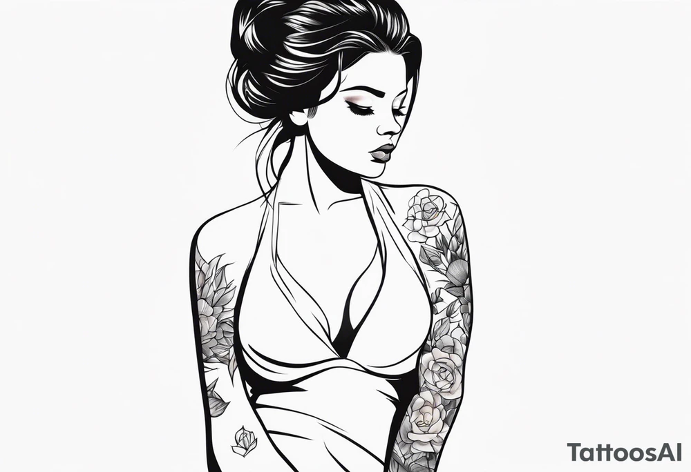 woman with big titts tattoo idea