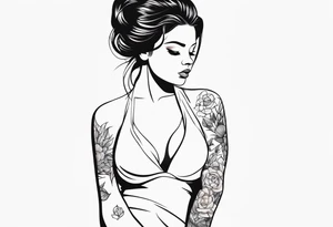 woman with big titts tattoo idea