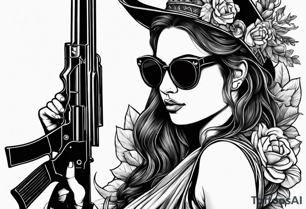 capricorn with sunglasses and shotgun tattoo idea capricorn with sunglasses and shotgun tattoo idea