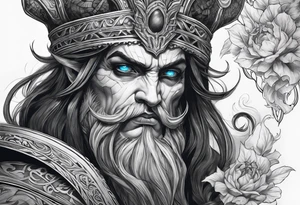 Hades with blue shadowns tattoo idea