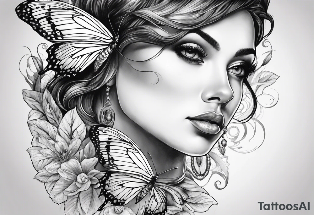 Powerful butterfly, stealth tattoo idea