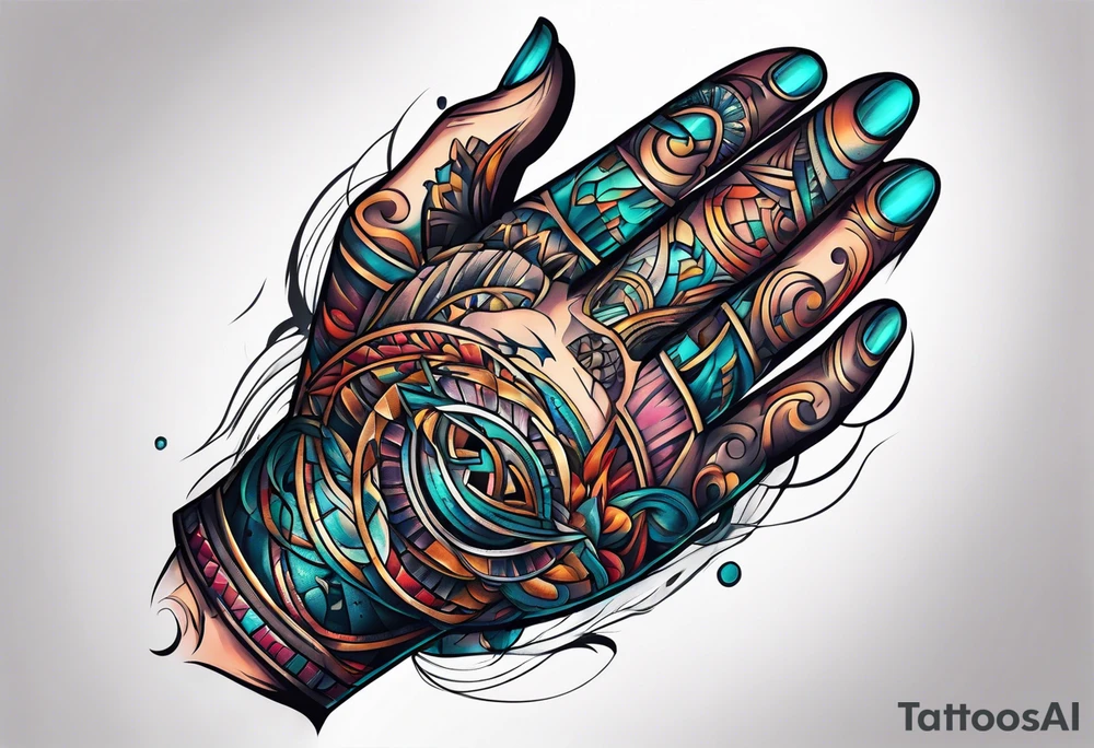 Cyber hand tattoo idea