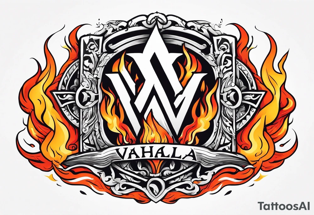 Valhalla on fire tattoo idea