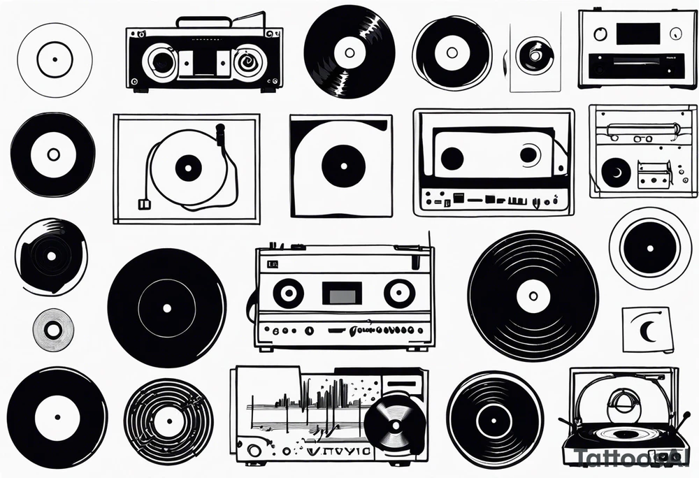 Vinyl music record tattoo idea