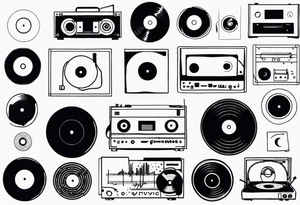 Vinyl music record tattoo idea