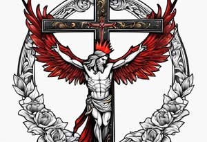 Cross with cardinal tattoo idea