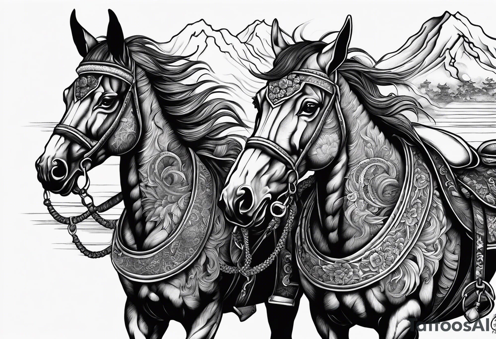 Like a team of mules, pulling hell off from its hinges tattoo idea