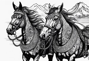 Like a team of mules, pulling hell off from its hinges tattoo idea