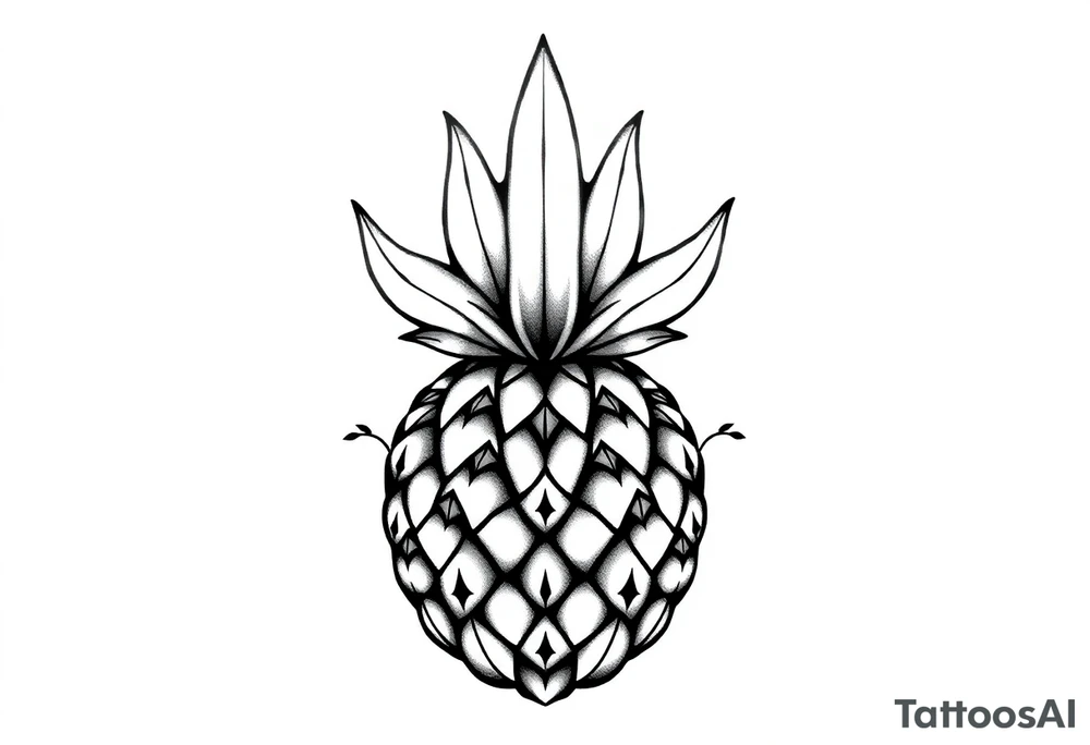 Crown pineapple vagina anus tattoo idea