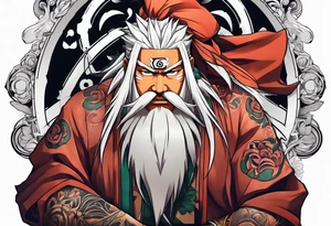 Jiraiya in Sage mode from the anime naruto tattoo idea