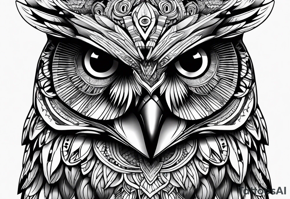 Majestic owl tattoo idea