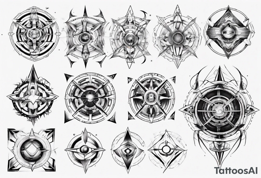 Geometrical symmetry tattoo idea