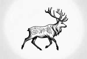 north pole reindeer tattoo idea