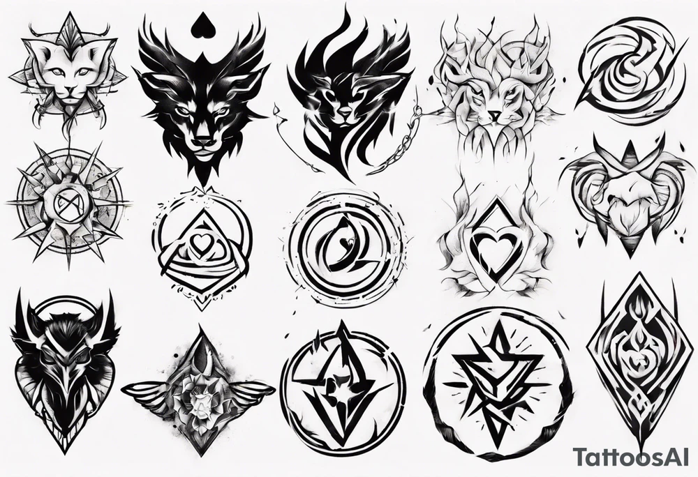 modern tattoo of 
 that represents strength, love and unity tattoo idea