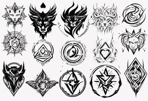 modern tattoo of 
 that represents strength, love and unity tattoo idea