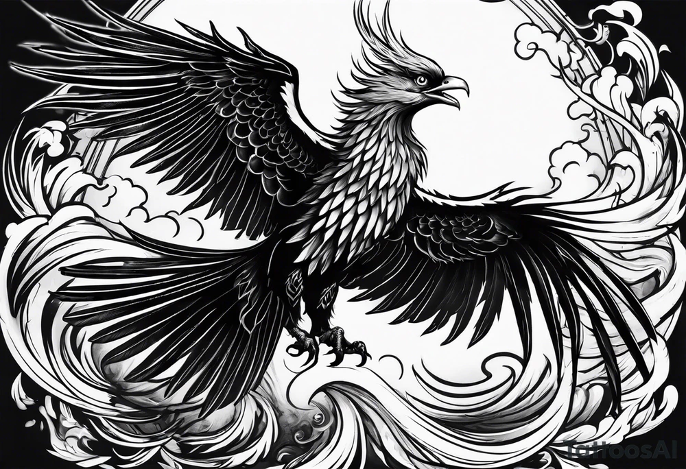 Phoenix rising from ashes tattoo idea