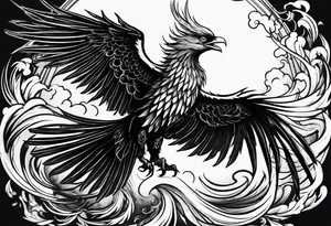 Phoenix rising from ashes tattoo idea