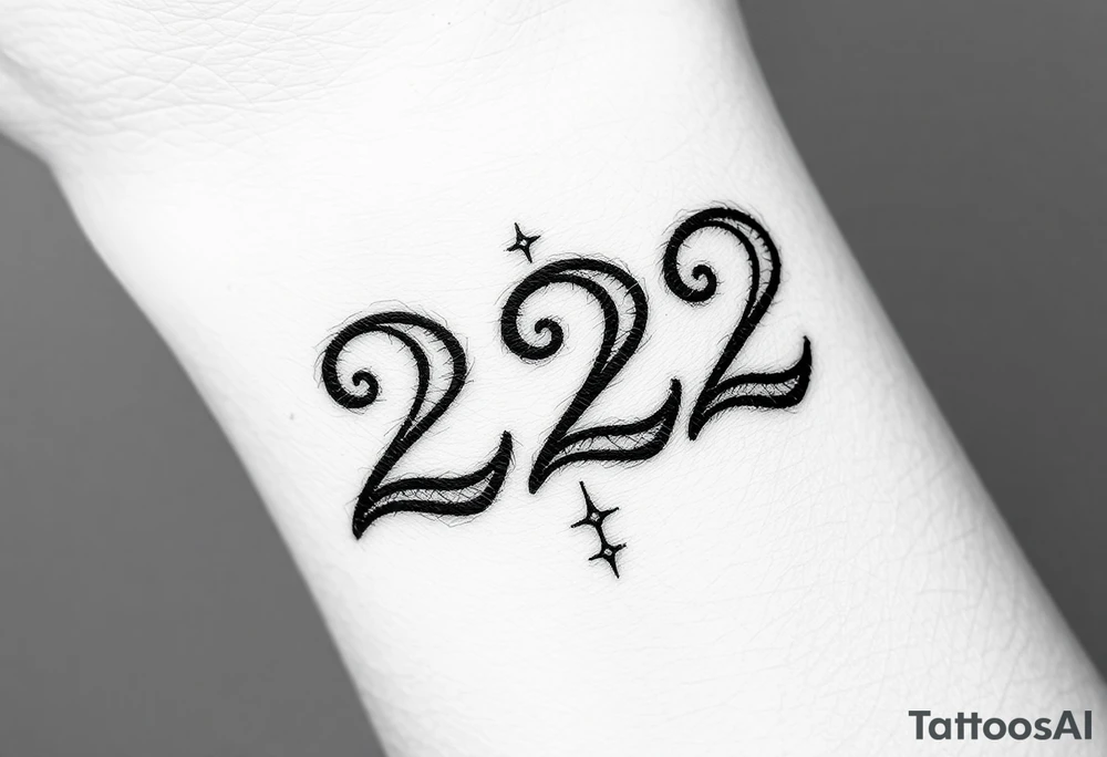 Number 222 tattoo idea