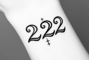 Number 222 tattoo idea