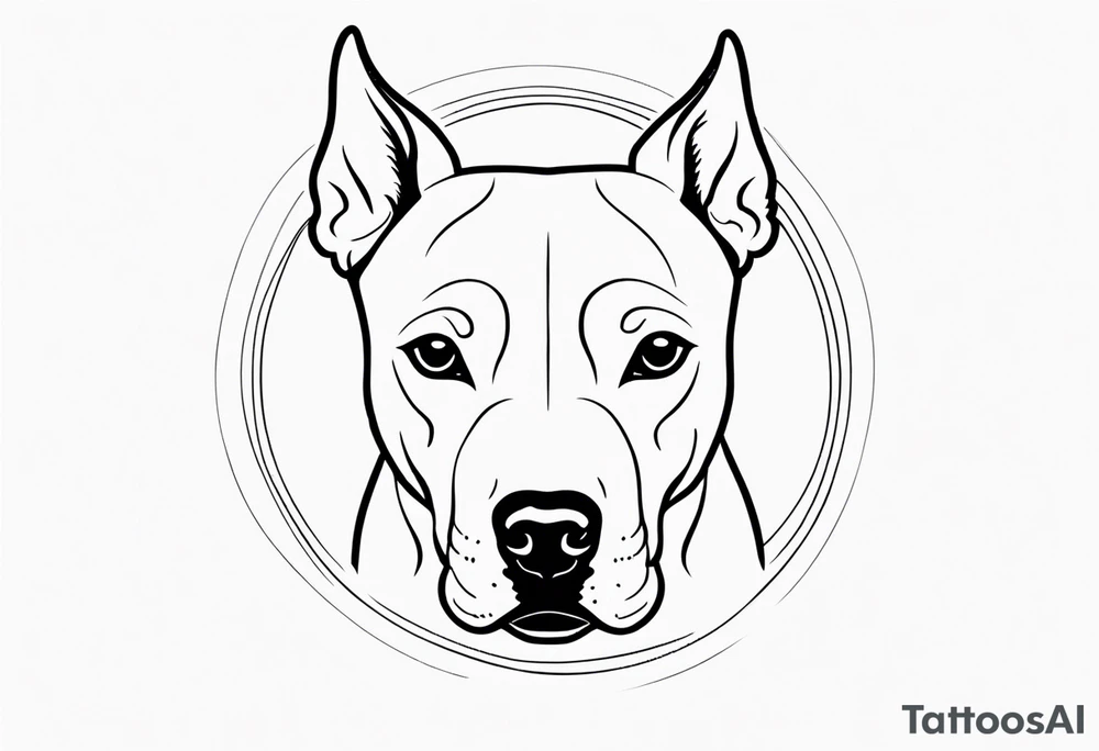 Cookie my pitbull dog outline of ears with her name in cusive at the bottom tattoo idea