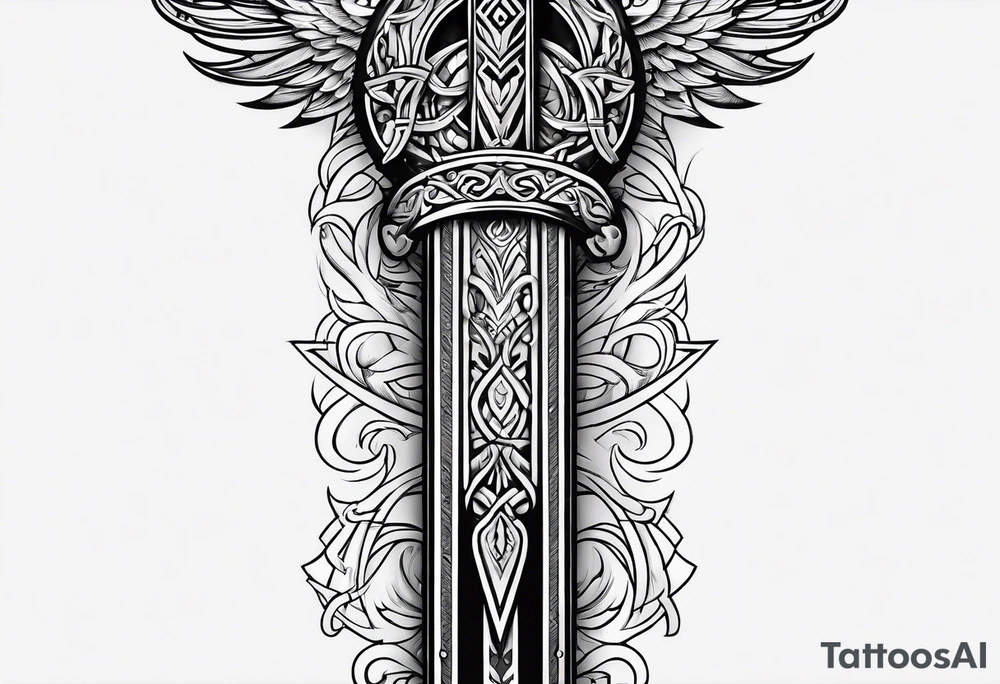 Viking sword Valhalla tattoo idea