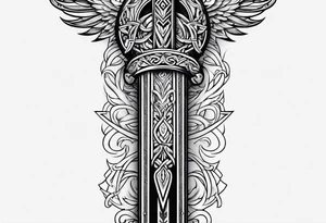 Viking sword Valhalla tattoo idea