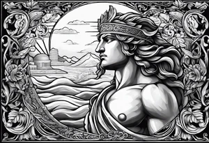 chasing my dreams, not giving up, hard work, dedication, focus, heart broken, recovered, pushing hard, got broke and gained again. I like greek gods tattoo idea