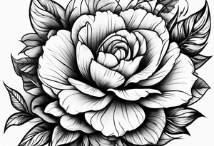a flower tattoo with the number 5 tattoo idea