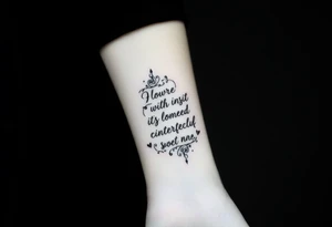 Poetry ink and pen , inspirational quote , tattoo idea