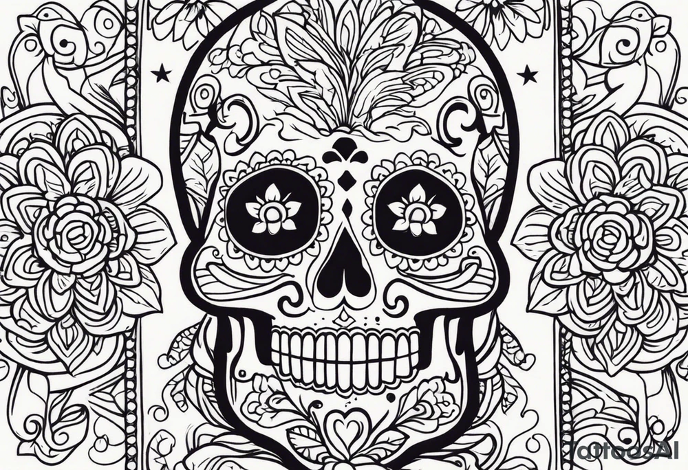 Mexico day of dead tattoo idea
