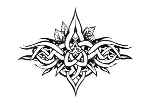Arm band tattoo of Celtic knot infused with nature tattoo idea