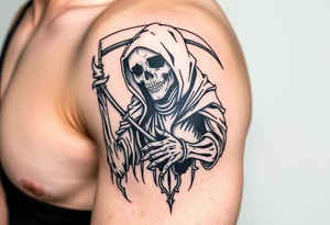 Grim reaper complex with shading tattoo idea