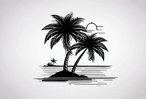 A lonely palm tree tattoo idea