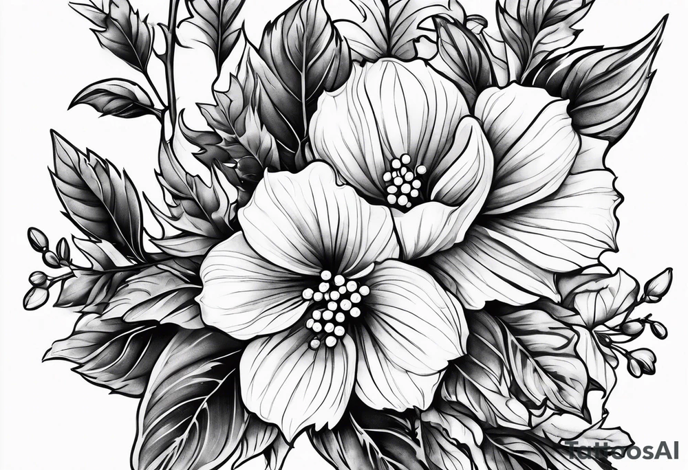 Holly birth flower tattoo idea