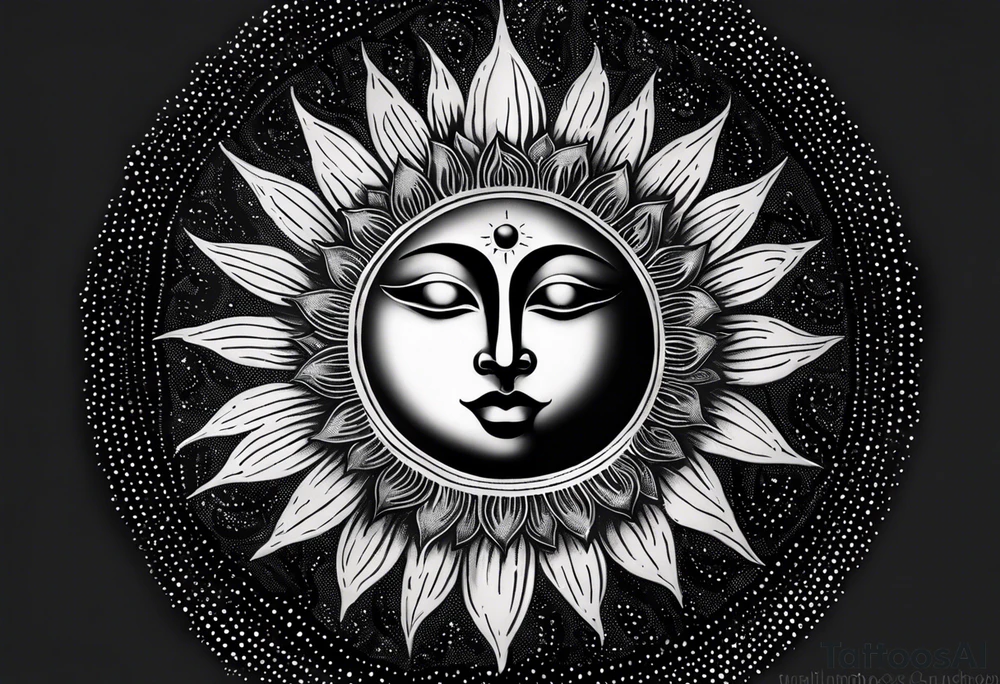 Sun and moon tattoo idea