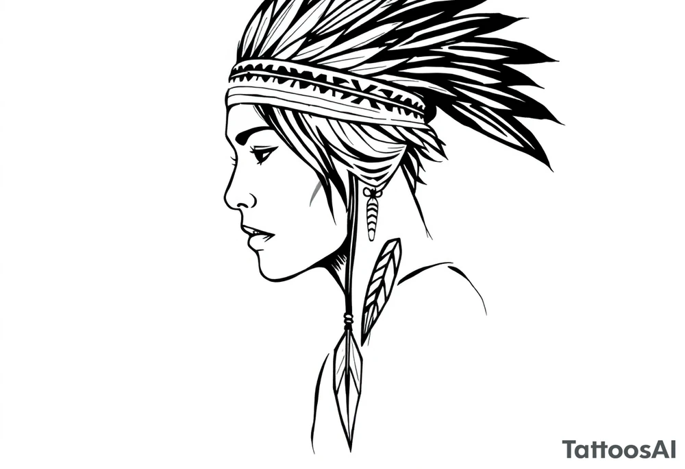 Native American female tattoo idea